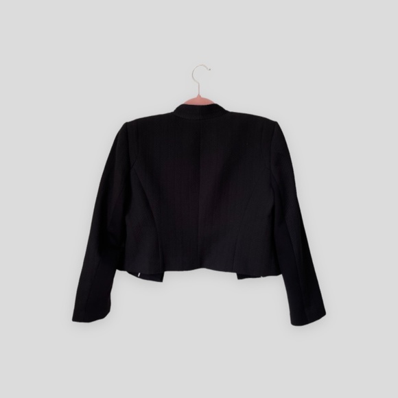 WHBM Black Cropped Jacket Size 8P - Picture 4 of 7